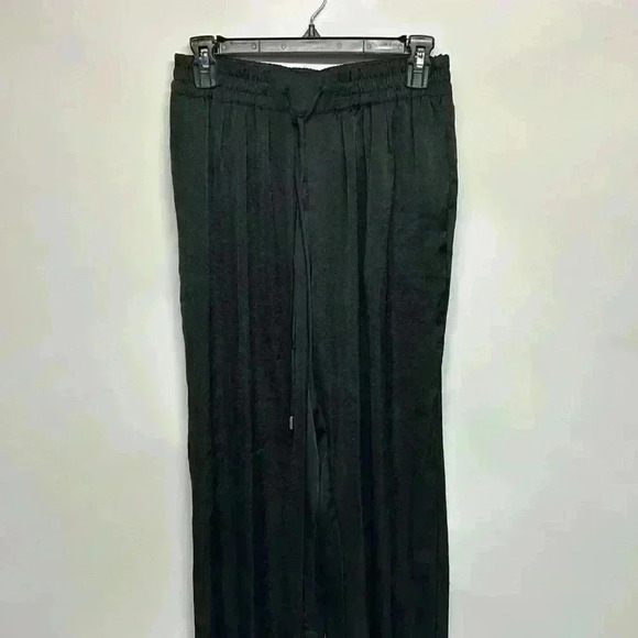 Zara trafaluc collection size, small, black, silky, pants, joggers tie waist - Picture 1 of 7